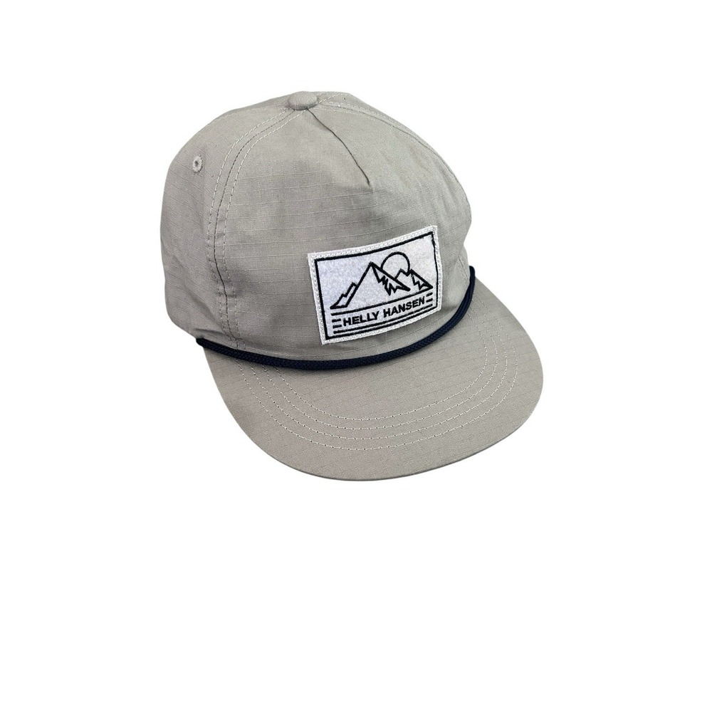 Vintage Helly Hansen Snapback Hat‎ Gray 100% Cotton 5 Panel Cap 90's